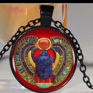 2/$15  3/$20 GLASS CABOCHON ROMAN SCARAB NECKLACE